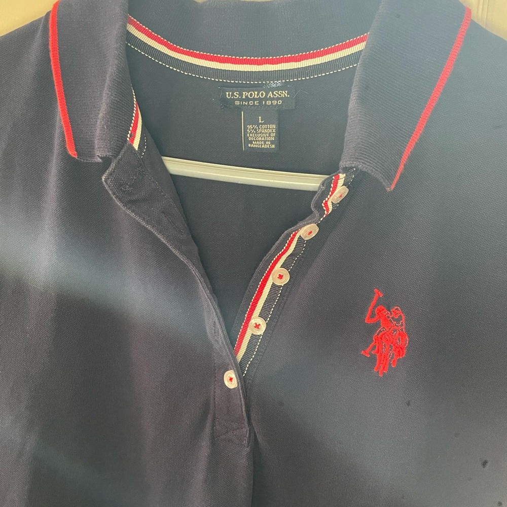 U.S. Polo Assn. Dark Blue Polo Dress with Red Details